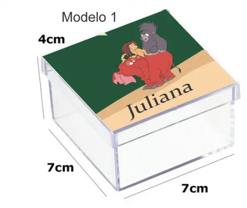 Caixa Acrilica 7x7x4-tarzan