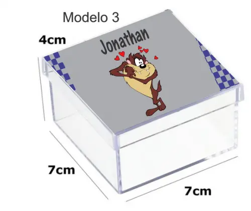 Caixa Acrilica 7x7x4-taz Mania
