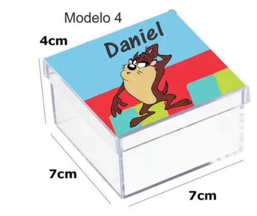 Caixa Acrilica 7x7x4-taz Mania
