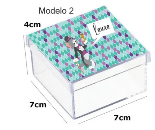 Caixa Acrilica 7x7x4-tom e Jerry