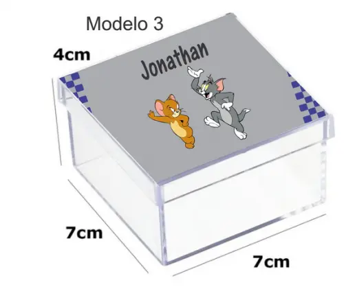 Caixa Acrilica 7x7x4-tom e Jerry