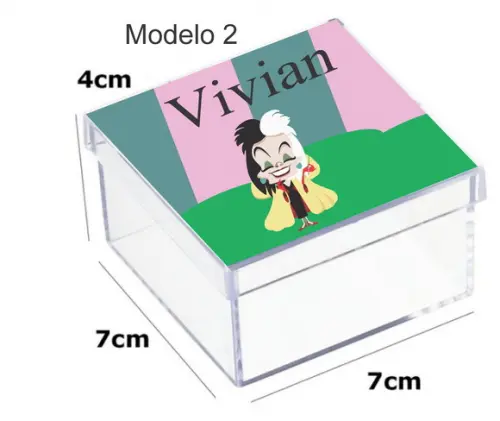Caixa Acrilica 7x7x4-vilões