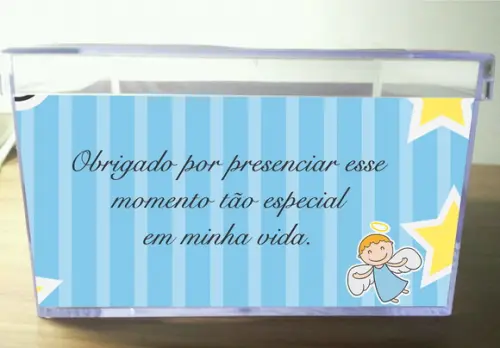 Caixa acrilica batizado