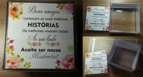 Caixa acrilica madrinha