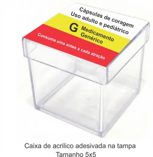 Caixa de Acrílico- Capsulas da Coragem