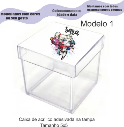 Caixa de Acrílico-arlequina