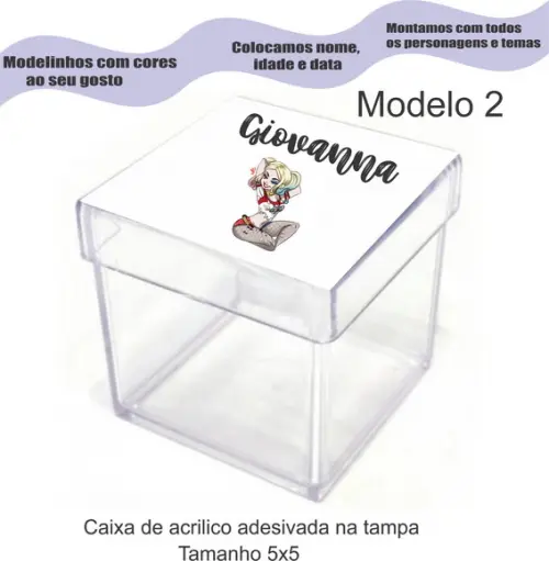 Caixa de Acrílico-arlequina