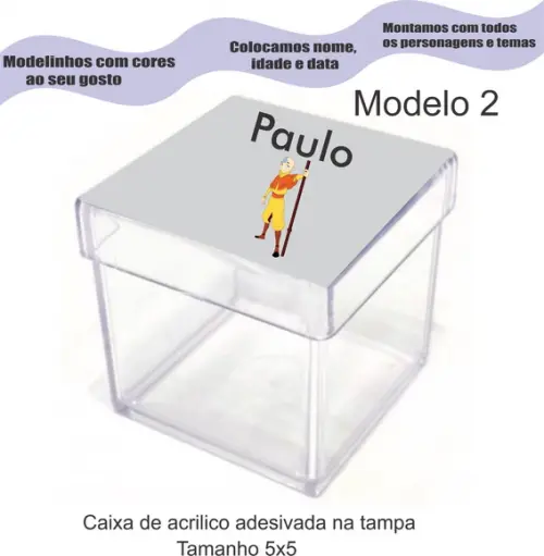 Caixa de Acrílico-avatar Aang