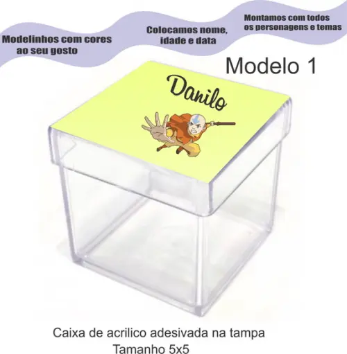 Caixa de Acrílico-avatar Aang