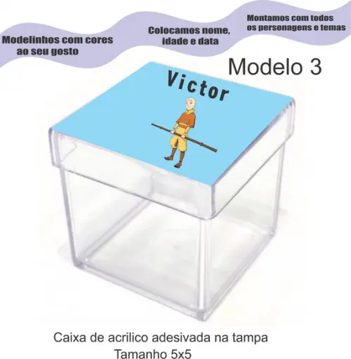 Caixa de Acrílico-avatar Aang