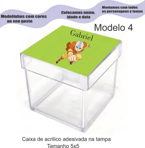 Caixa de Acrílico-avatar Aang