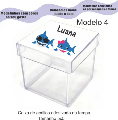 Caixa de Acrílico-baby Shark