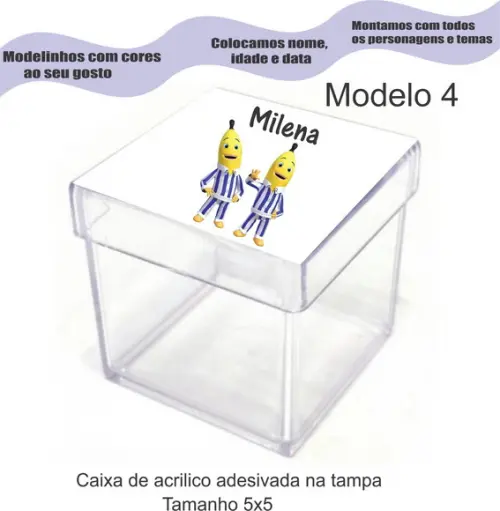 Caixa de Acrílico-bananas de Pijama