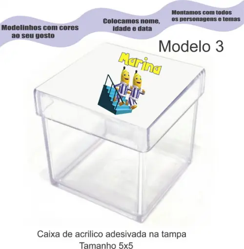 Caixa de Acrílico-bananas de Pijama