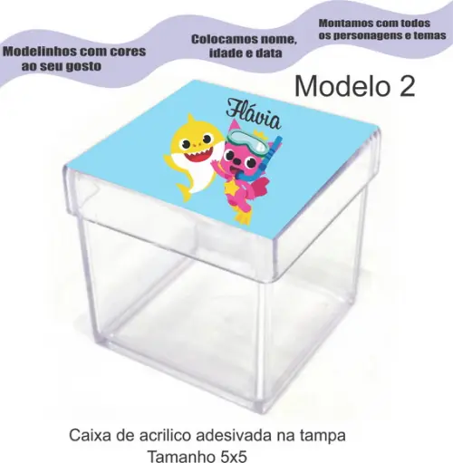 Caixa de Acrílico-baby Shark