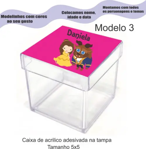 Caixa de Acrílico-bela e a Fera