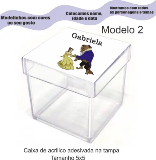 Caixa de Acrílico-bela e a Fera