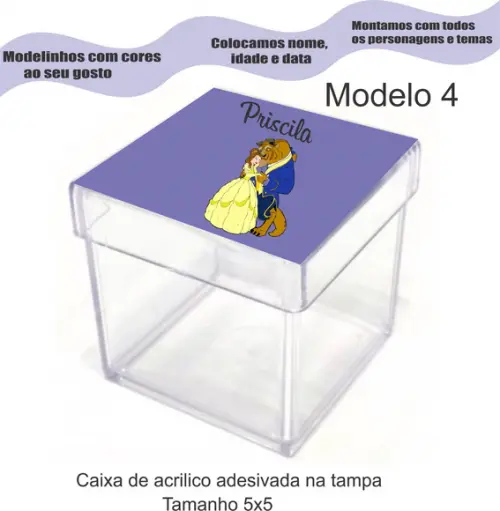 Caixa de Acrílico-bela e a Fera