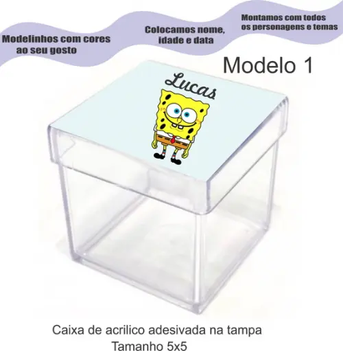 Caixa de Acrílico-bob Esponja