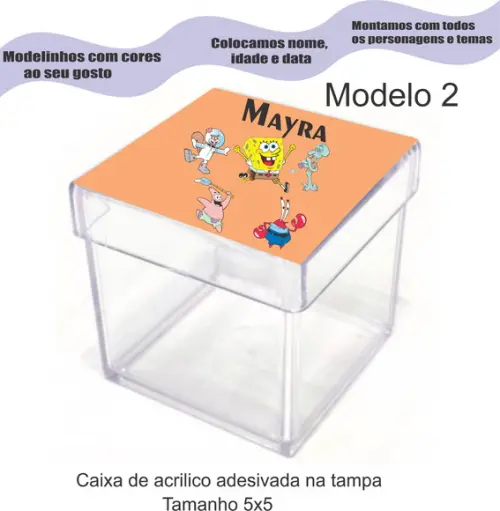 Caixa de Acrílico-bob Esponja
