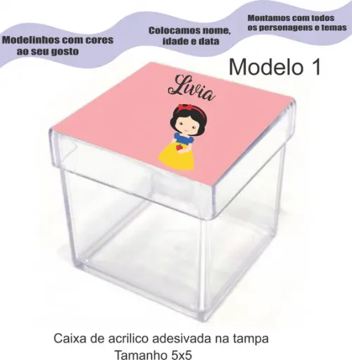 Caixa de Acrílico-branca de Neve