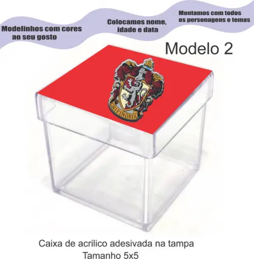 Caixa de Acrílico-brasões Hogwarts