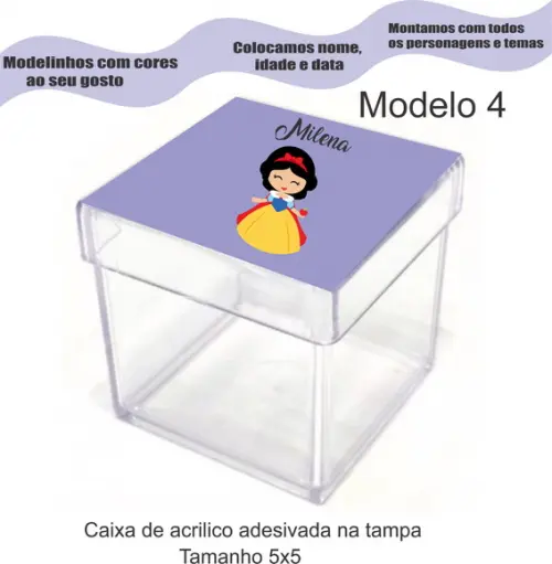 Caixa de Acrílico-branca de Neve