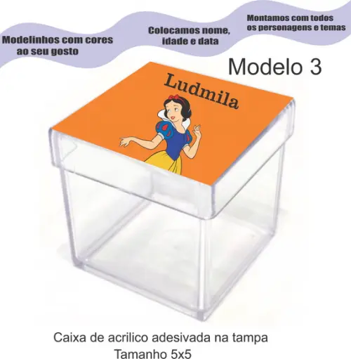 Caixa de Acrílico-branca de Neve