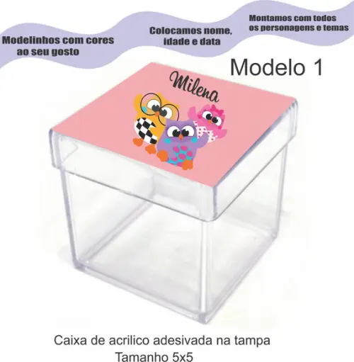 Caixa de Acrílico-bubu e as Corujinhas