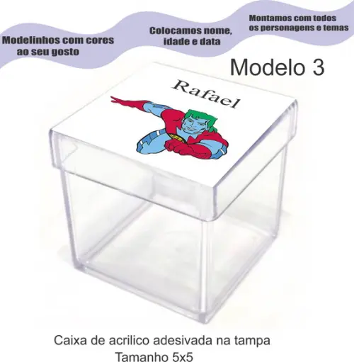 Caixa de Acrílico-capitão Planeta