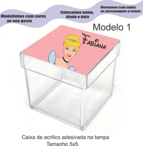 Caixa de Acrílico-cinderela