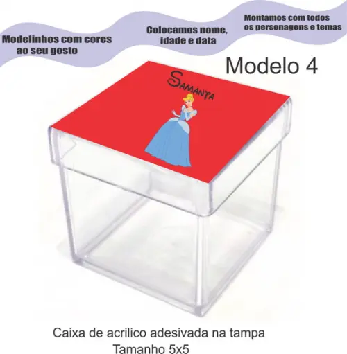 Caixa de Acrílico-cinderela