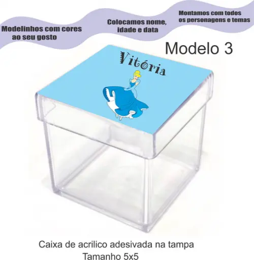 Caixa de Acrílico-cinderela