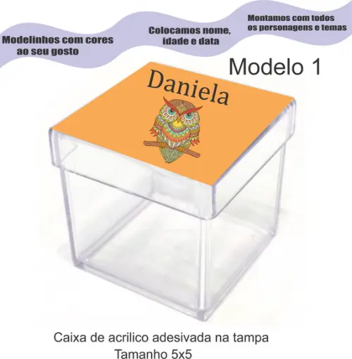Caixa de Acrílico-coruja