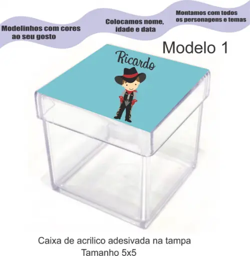 Caixa de Acrílico-cowboy
