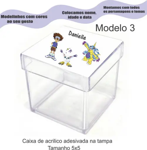 Caixa de Acrílico-digimon