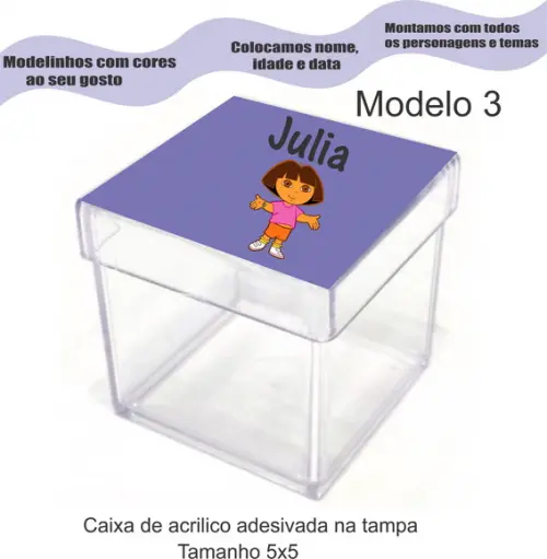 Caixa de Acrílico-dora Aventureira