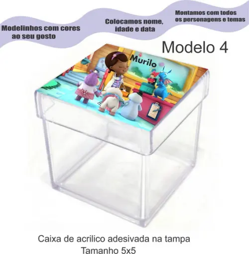 Caixa de Acrílico-doutora Brinquedos
