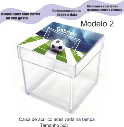 Caixa de Acrílico-futebol