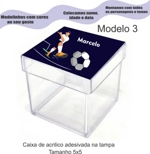 Caixa de Acrílico-futebol