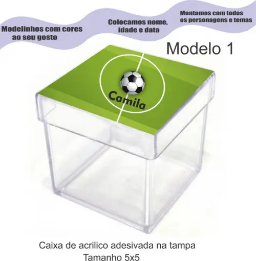 Caixa de Acrílico-futebol