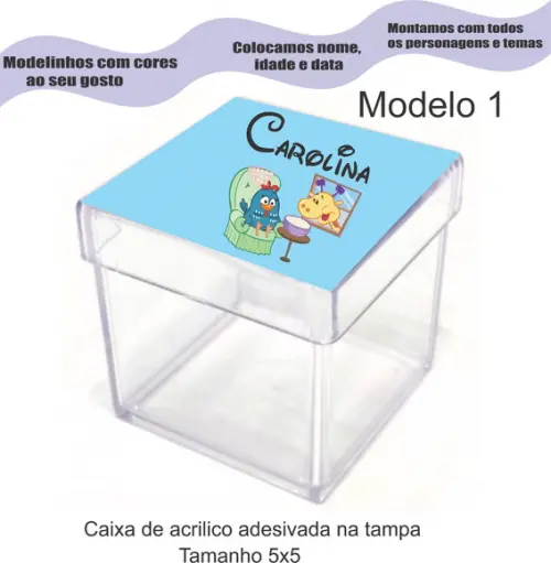 Caixa de Acrílico-galinha Pintadinha