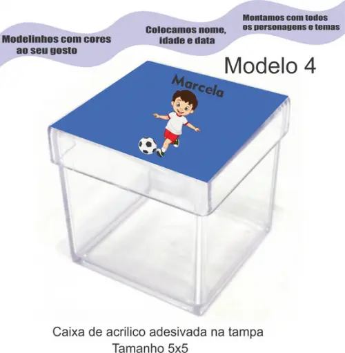 Caixa de Acrílico-futebol