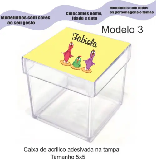 Caixa de Acrílico-galinha Pintadinha
