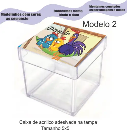Caixa de Acrílico-galinha Pintadinha