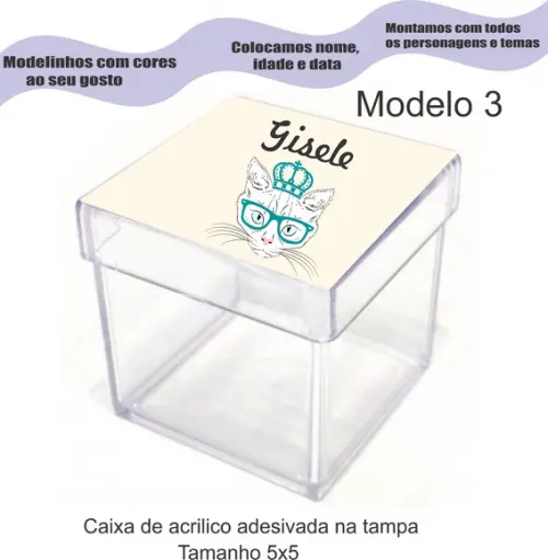 Caixa de Acrílico-gatinho