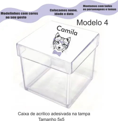 Caixa de Acrílico-gatinho