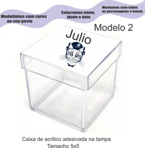 Caixa de Acrílico-gatinho