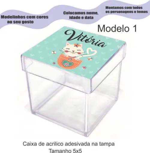 Caixa de Acrílico-gatinho