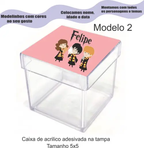 Caixa de Acrílico-harry Potter-modelo 1